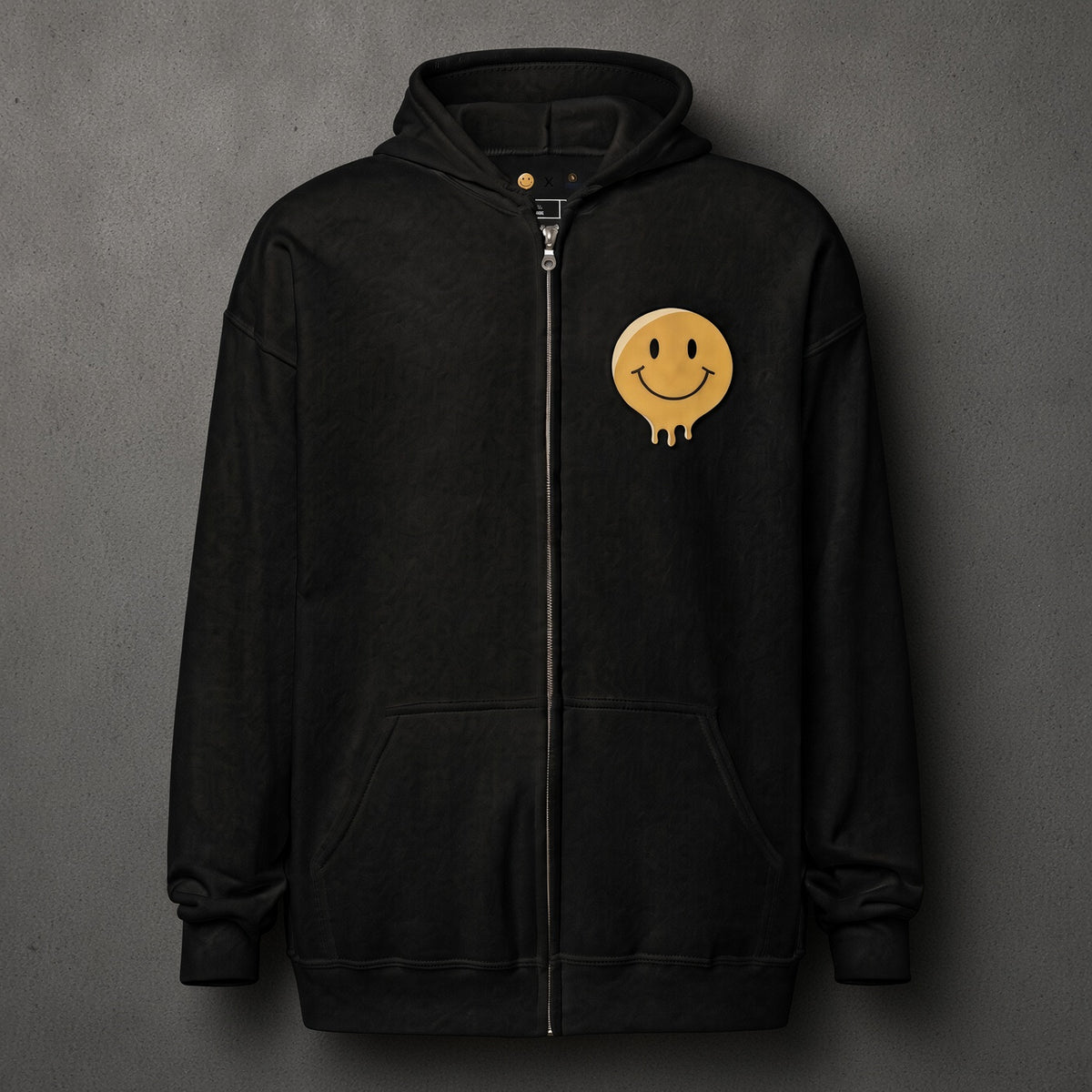 Sweat à capuche zippé Smille, polaire épaisse unisexe